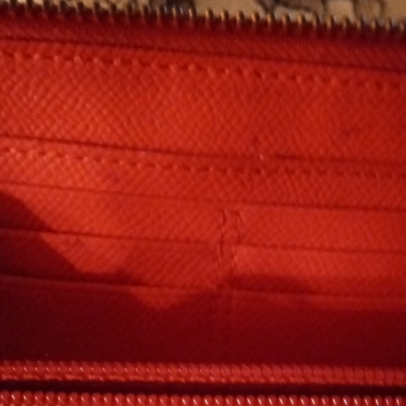 Coach Vibrant Red Embossed Wallet - Picture 3 of 4